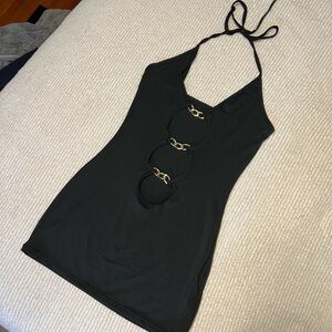 Dress with gold chain detail